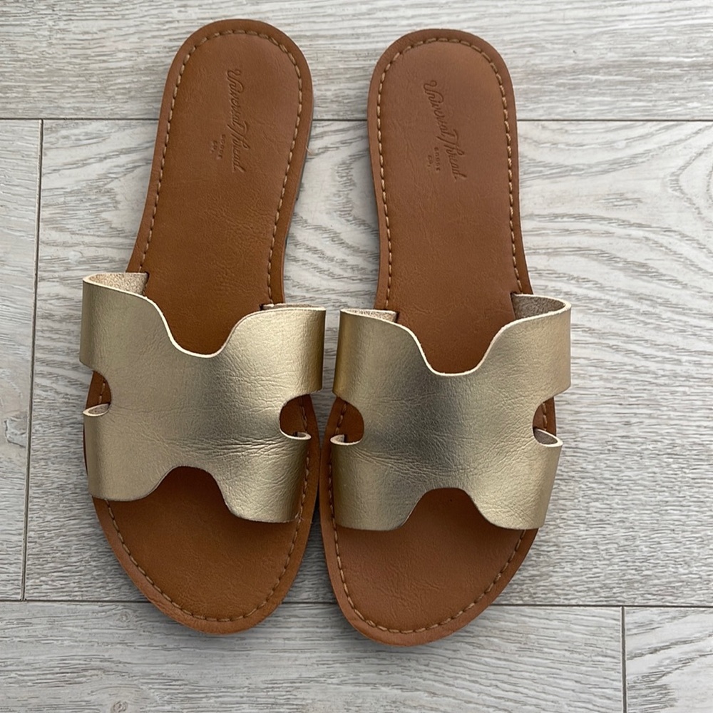 Gold sandals! Worn once!